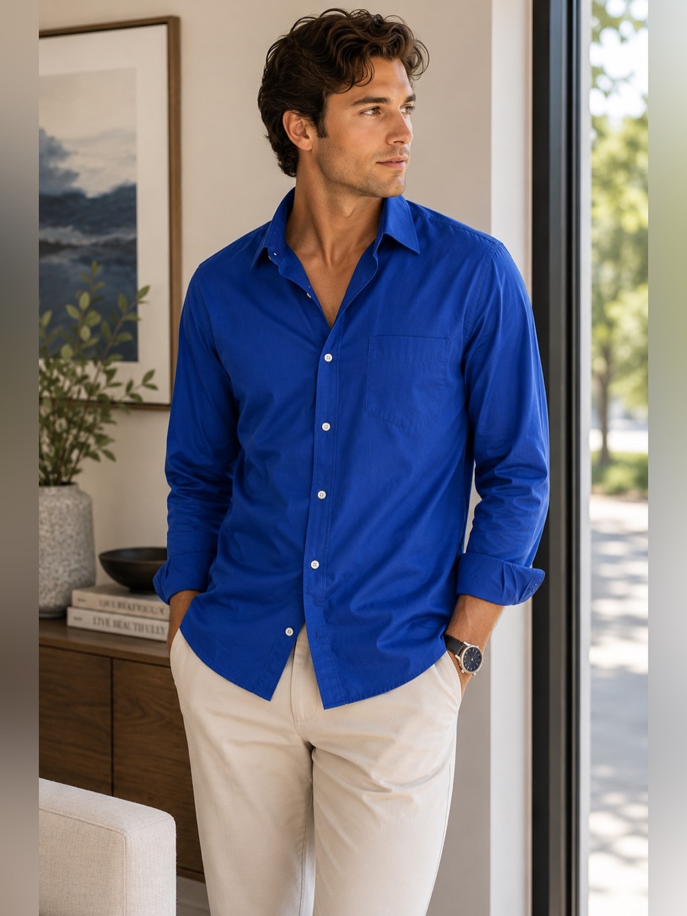 Sz XL Croft & Barrow Blue Dress Shirt $40 MSRP